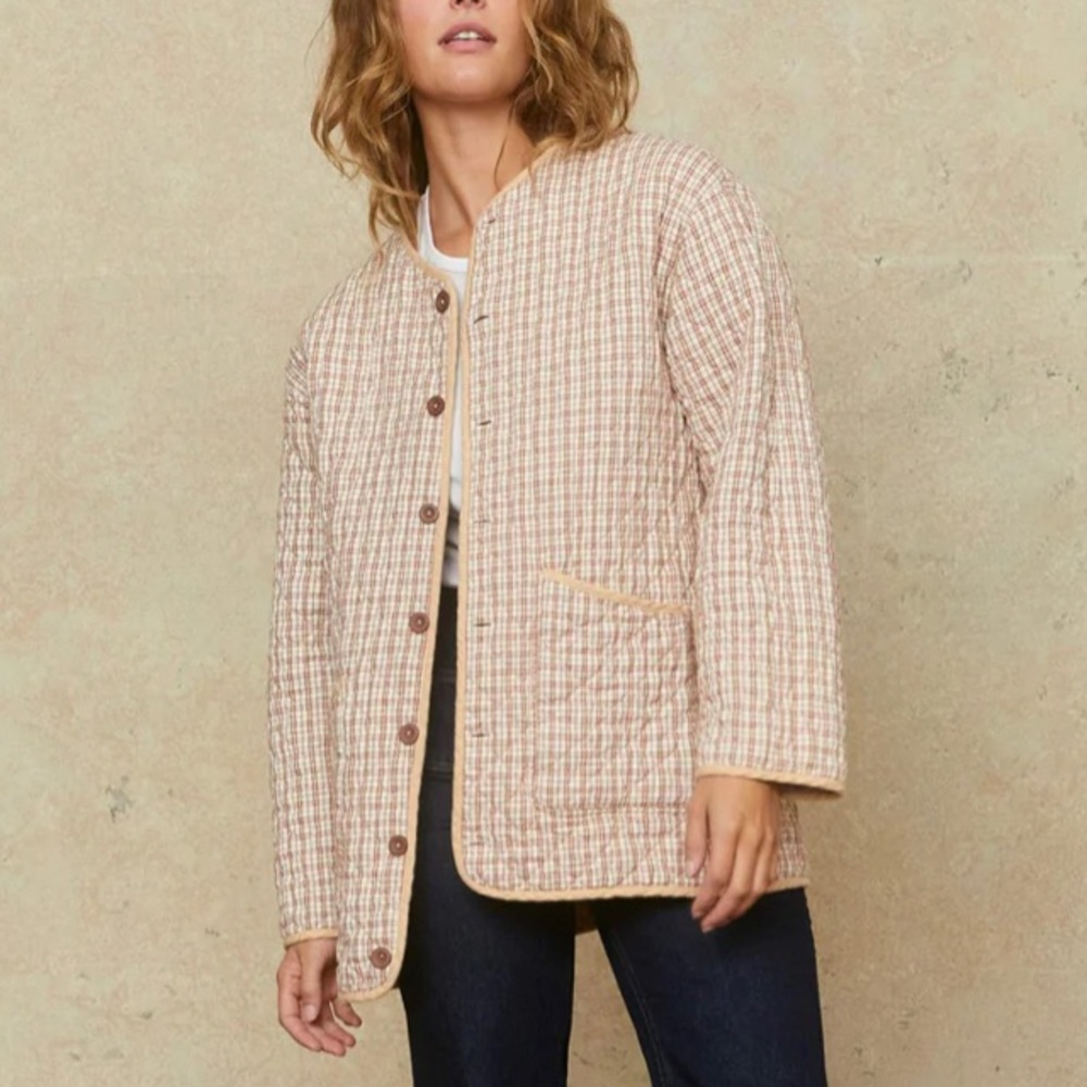 Lightly worn Chrtsy Dawn Lou Lou reversible Quilt Jacket Reversible.